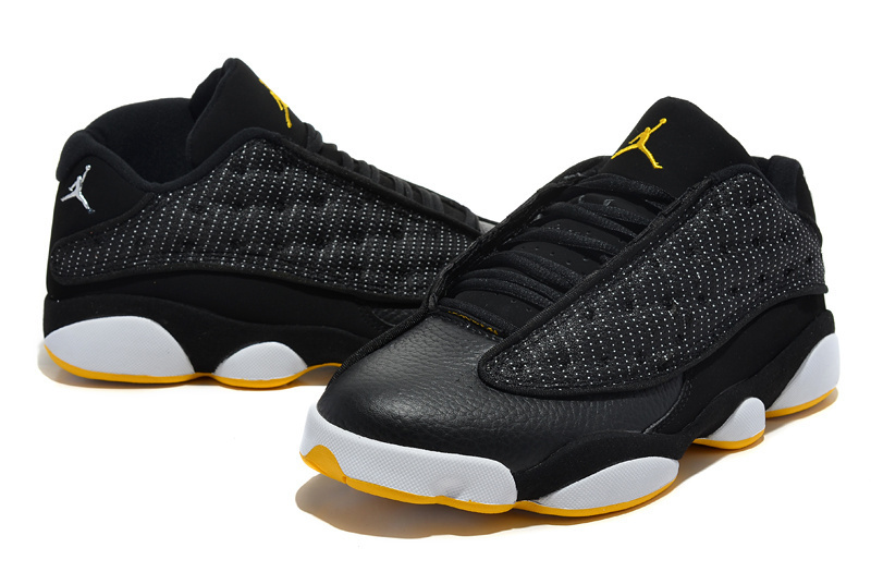 Air Jordan 13 Mens Shoes Black/Yellow Online